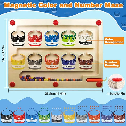 Magnetic Color & Number Maze Board Toy