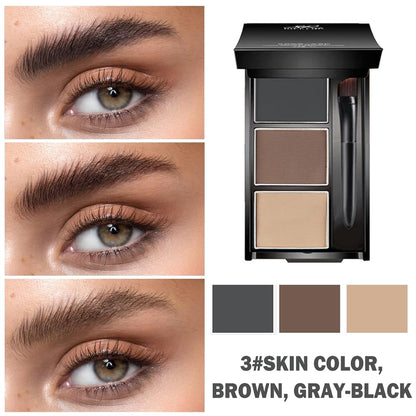 Three-color eyebrow palette
