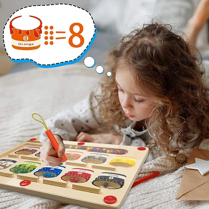 Magnetic Color & Number Maze Board Toy
