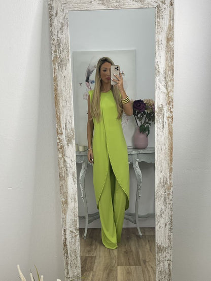 Jersey Women Suit with ruffle sleeve